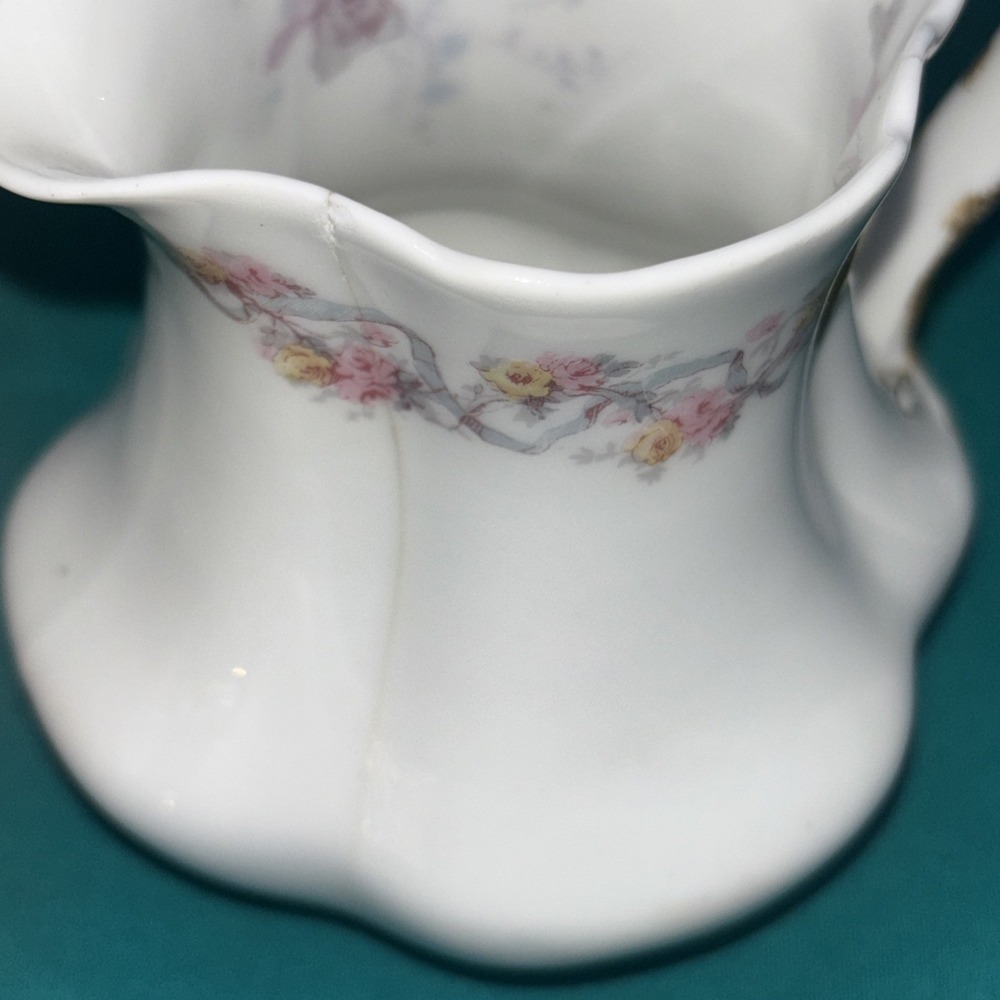 Antique Haviland & Co R. Briggs Co Limoges France Creamer (Cracked) & Sugar Dish - Picture 5 of 8